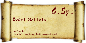 Óvári Szilvia névjegykártya